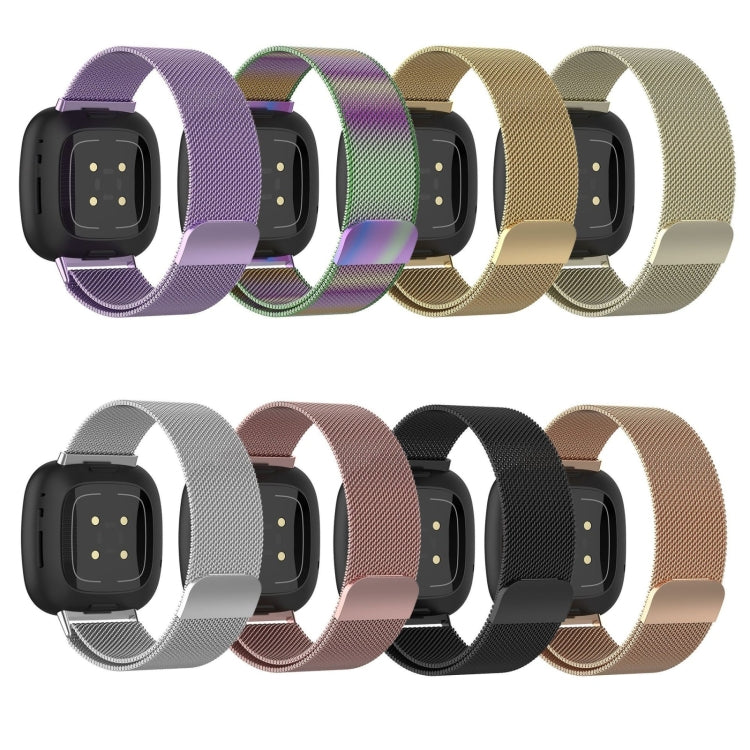 For Fitbit Versa 4 Milanese Magnetic Metal Weave Watchband, Small Size(Colorful) - Watch Bands by PMC Jewellery | Online Shopping South Africa | PMC Jewellery