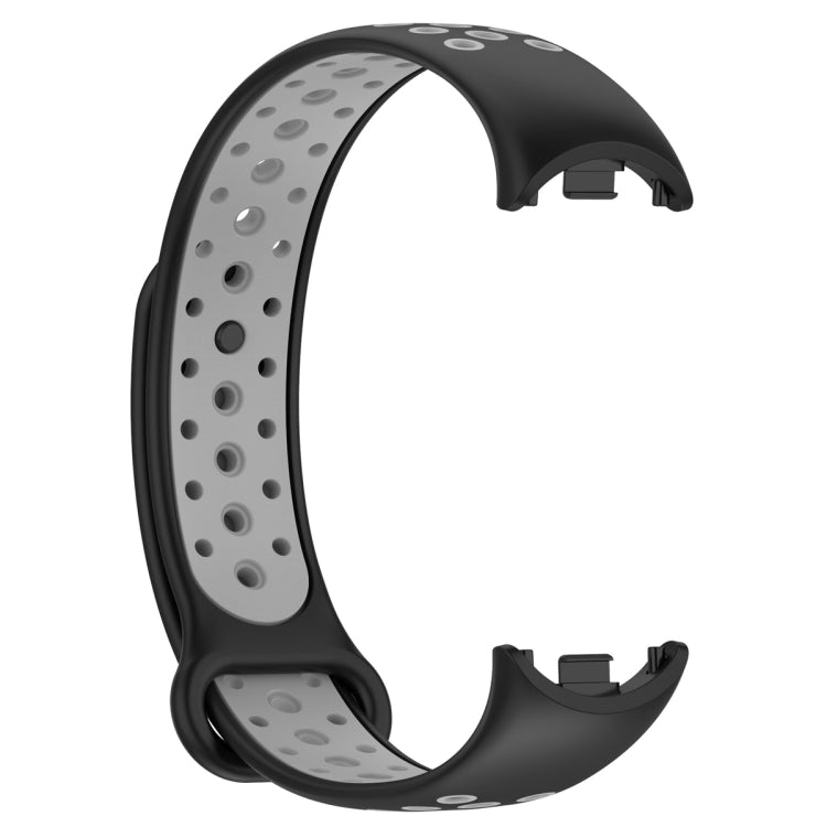 For Xiaomi Mi Band 8 Sports Two Color Silicone Watch Band(Black Grey) -  by PMC Jewellery | Online Shopping South Africa | PMC Jewellery