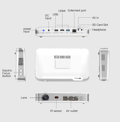 WOWOTO T9S TI DLP DMD 0.45 1280 x 800 4K 350ANSI RGB LED Smart Projector(EU Plug) - LED Projector by WOWOTO | Online Shopping South Africa | PMC Jewellery