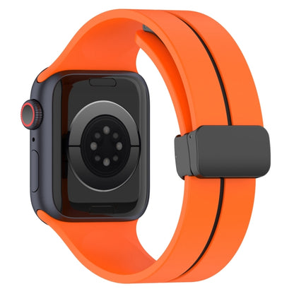 Two Color Folding Buckle Silicone Watch Band For Apple Watch 42mm(Orange+Black) -  by PMC Jewellery | Online Shopping South Africa | PMC Jewellery