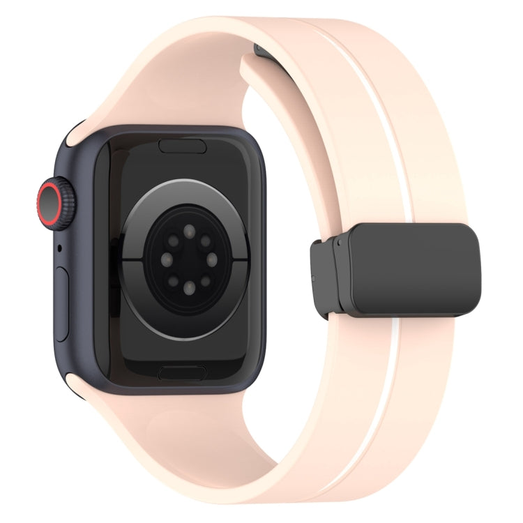 Two Color Folding Buckle Silicone Watch Band For Apple Watch 42mm(Pink+White) -  by PMC TechLife | Online Shopping South Africa | PMC TechLife