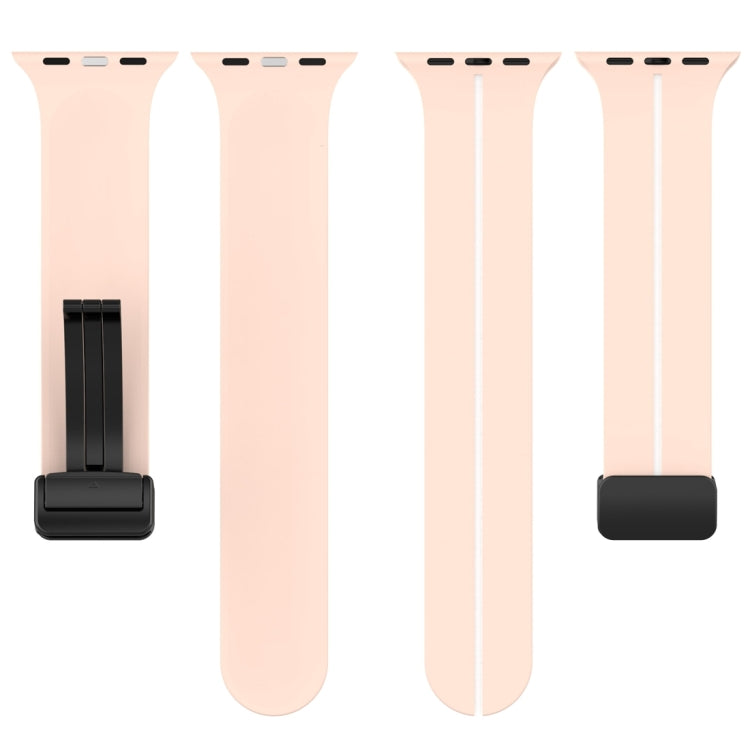 Two Color Folding Buckle Silicone Watch Band For Apple Watch 42mm(Pink+White) -  by PMC TechLife | Online Shopping South Africa | PMC TechLife
