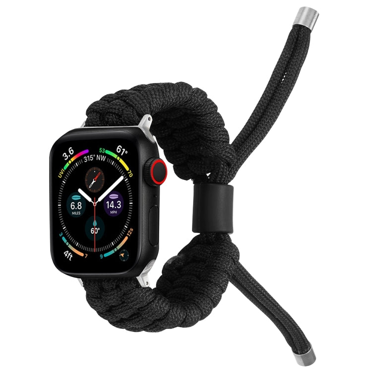 Stretch Plain Silicone Bean Watch Band For Apple Watch 9 41mm(Black) - Watch Bands by PMC TechLife | Online Shopping South Africa | PMC TechLife