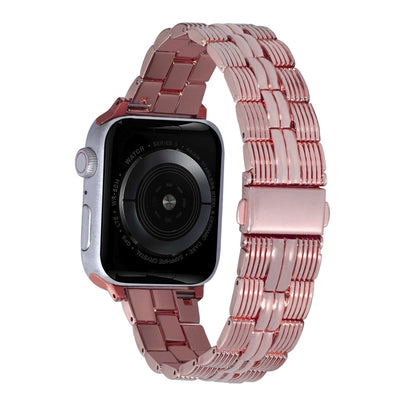 3-Beads Stripe Metal Watch Band For Apple Watch 7 41mm(Rose Pink) -  by PMC Jewellery | Online Shopping South Africa | PMC Jewellery