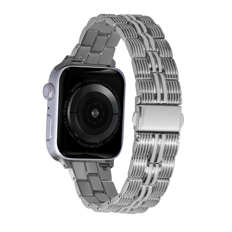 3-Beads Stripe Metal Watch Band For Apple Watch 7 45mm(Silver) -  by PMC TechLife | Online Shopping South Africa | PMC TechLife