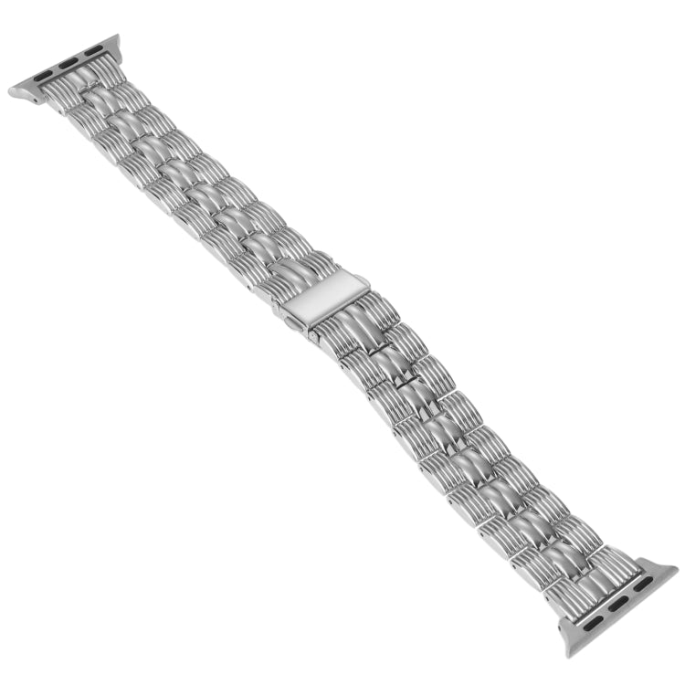 3-Beads Stripe Metal Watch Band For Apple Watch 3 38mm(Silver) -  by PMC Jewellery | Online Shopping South Africa | PMC Jewellery