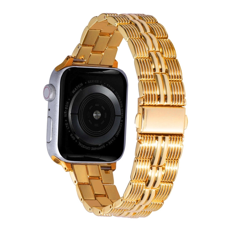 3-Beads Stripe Metal Watch Band For Apple Watch 38mm(Gold) -  by PMC TechLife | Online Shopping South Africa | PMC TechLife