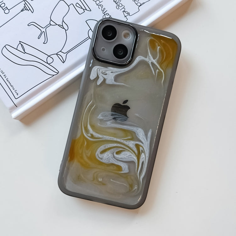 For iPhone 13 Oil Painting Electroplating TPU Phone Case(Grey) - iPhone 13 Cases by PMC Jewellery | Online Shopping South Africa | PMC Jewellery