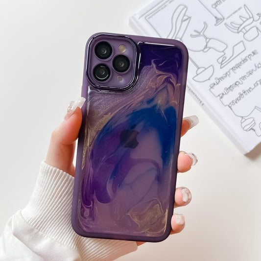 For iPhone 11 Pro Oil Painting Electroplating TPU Phone Case(Purple) - iPhone 11 Pro Cases by PMC Jewellery | Online Shopping South Africa | PMC Jewellery