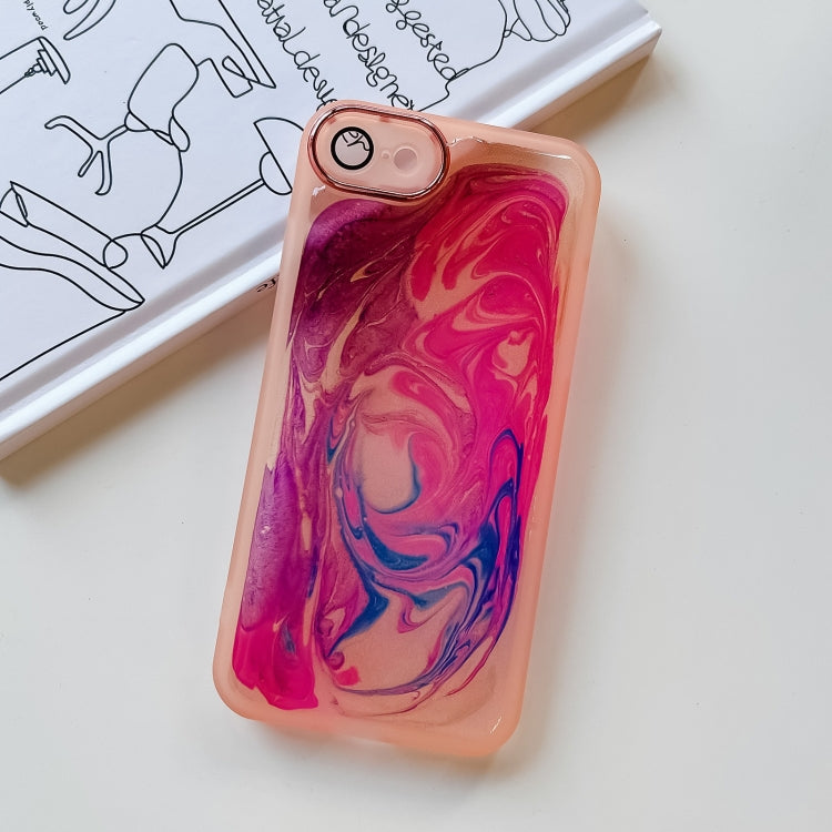 For iPhone SE 2022/2020 / 8 / 7 Oil Painting Electroplating TPU Phone Case(Pink) - iPhone SE 2022 / 2020 / 8 / 7 Cases by PMC Jewellery | Online Shopping South Africa | PMC Jewellery