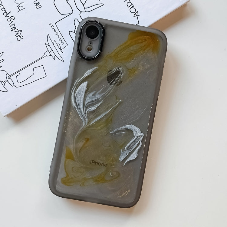 For iPhone XR Oil Painting Electroplating TPU Phone Case(Grey) - More iPhone Cases by PMC Jewellery | Online Shopping South Africa | PMC Jewellery