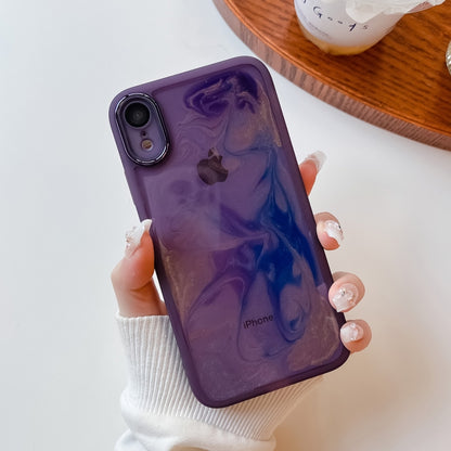 For iPhone XR Oil Painting Electroplating TPU Phone Case(Purple) - More iPhone Cases by PMC Jewellery | Online Shopping South Africa | PMC Jewellery