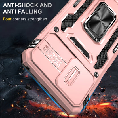 For Motorola Moto G Stylus 2023 Armor PC + TPU Camera Shield Phone Case(Rose Gold) - Motorola Cases by PMC Jewellery | Online Shopping South Africa | PMC Jewellery