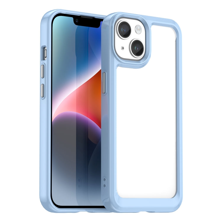 For iPhone 15 Colorful Series Acrylic + TPU Phone Case(Blue) - iPhone 15 Cases by PMC Jewellery | Online Shopping South Africa | PMC Jewellery