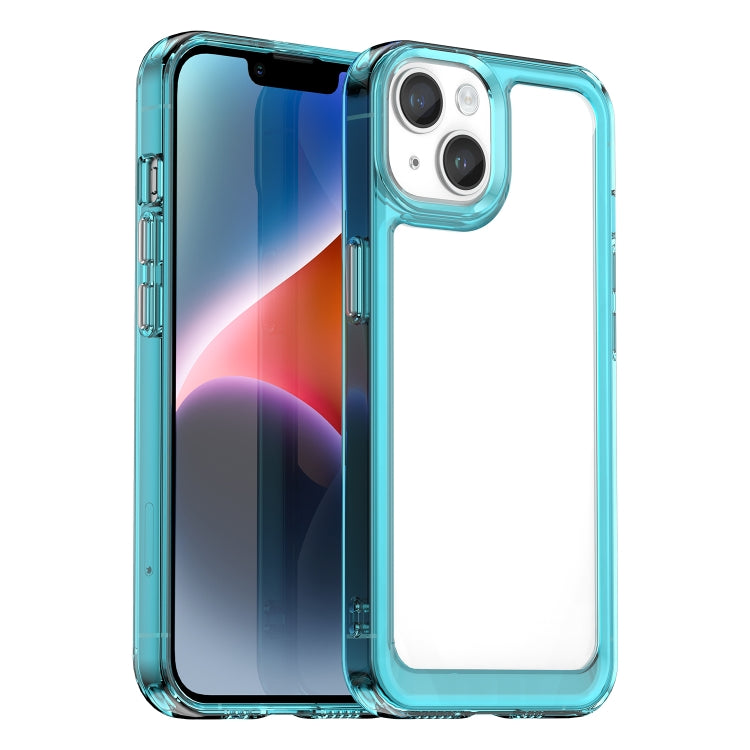 For iPhone 15 Colorful Series Acrylic + TPU Phone Case(Transparent Blue) - iPhone 15 Cases by PMC TechLife | Online Shopping South Africa | PMC TechLife