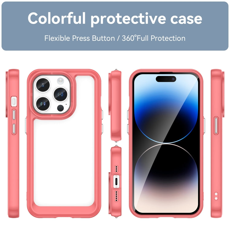 For iPhone 15 Pro Colorful Series Acrylic + TPU Phone Case(Red) - iPhone 15 Pro Cases by PMC Jewellery | Online Shopping South Africa | PMC Jewellery