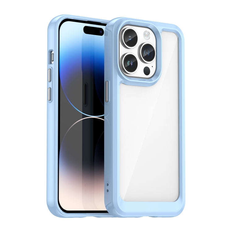 For iPhone 15 Pro Max Colorful Series Acrylic + TPU Phone Case(Blue) - iPhone 15 Pro Max Cases by PMC TechLife | Online Shopping South Africa | PMC TechLife