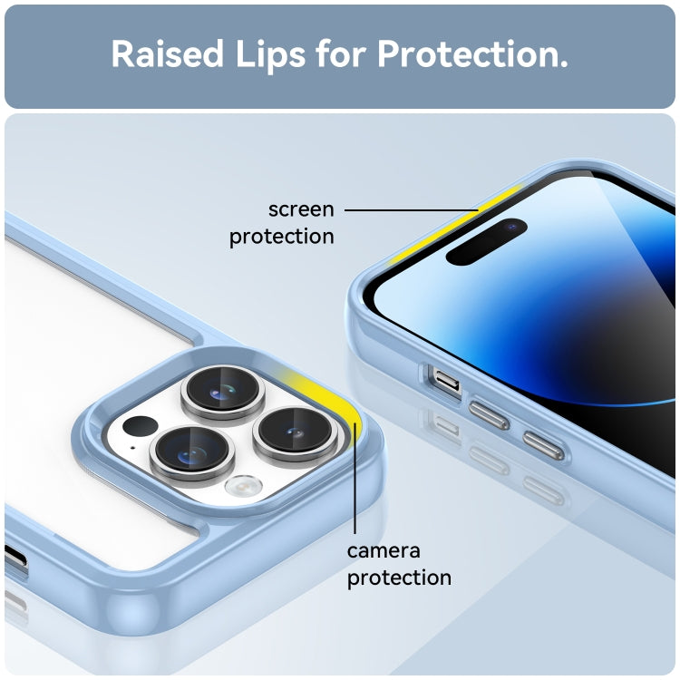 For iPhone 15 Pro Max Colorful Series Acrylic + TPU Phone Case(Blue) - iPhone 15 Pro Max Cases by PMC TechLife | Online Shopping South Africa | PMC TechLife
