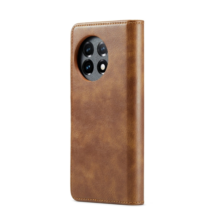 For OnePlus 11 DG.MING Crazy Horse Texture Detachable Magnetic Leather Case(Brown) - OnePlus Cases by DG.MING | Online Shopping South Africa | PMC Jewellery