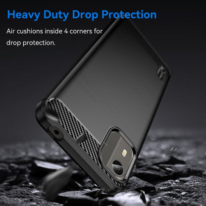 For Nokia C12 Brushed Texture Carbon Fiber TPU Phone Case(Black) - Nokia Cases by PMC Jewellery | Online Shopping South Africa | PMC Jewellery