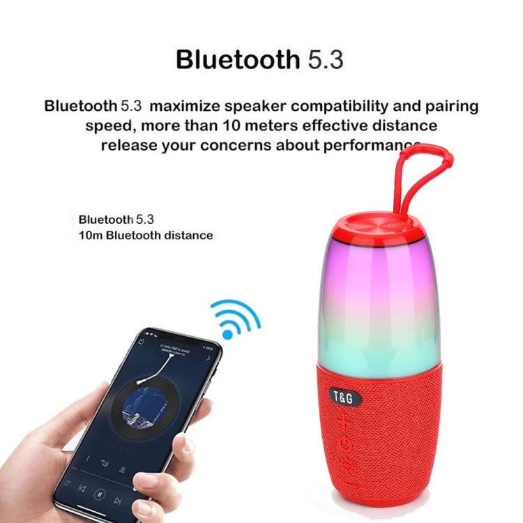 T&G TG644 5W High Power RGB Light Portable Bluetooth Speaker(Red) - Waterproof Speaker by T&G | Online Shopping South Africa | PMC TechLife
