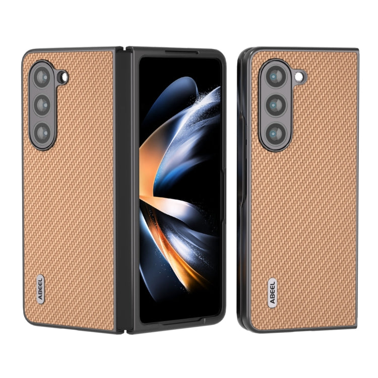 For Samsung Galaxy Z Fold5 ABEEL Carbon Fiber Texture Protective Phone Case(Gold) - free shipping - PMC TechLife - Order now!