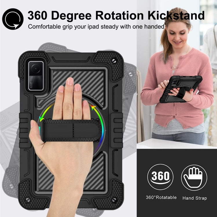 For Xiaomi Redmi Pad 10.61 360 Degree Rotation PC Contrast Silicone Tablet Case(Black) - free shipping - PMC TechLife - Order now!