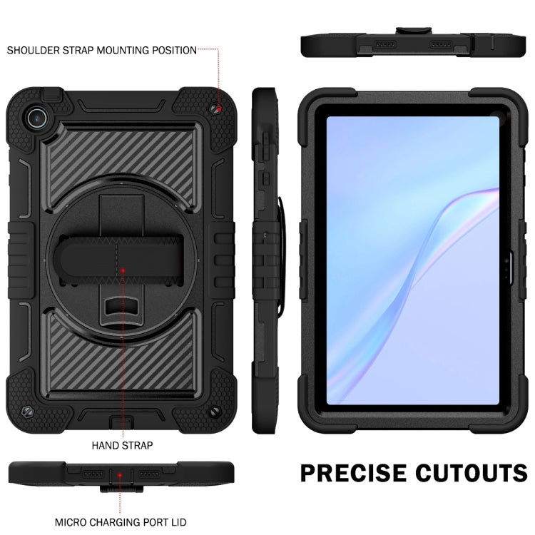 For Huawei MatePad SE 10.4 360 Degree Rotation PC Contrast Silicone Tablet Case(Black) - Huawei by PMC Jewellery | Online Shopping South Africa | PMC Jewellery