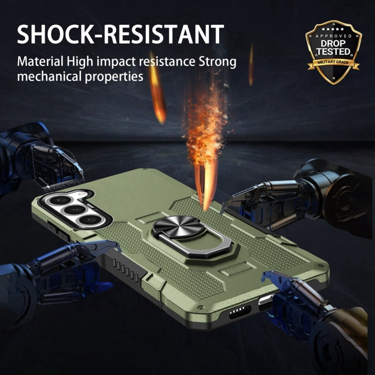 For Samsung Galaxy S23 5G Ring Holder Armor Hybrid Phone Case(Green) - free shipping - PMC TechLife - Order now!