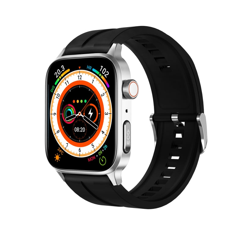 GT22 1.85 inch TFT Screen Silicone Band Health Smart Watch, Support Bluetooth Call / Plateau Blood Oxygen / Body Temperature / Arrhythmia / TI Heart Rate Monitoring(Black Silver) -  by PMC Jewellery | Online Shopping South Africa | PMC Jewellery