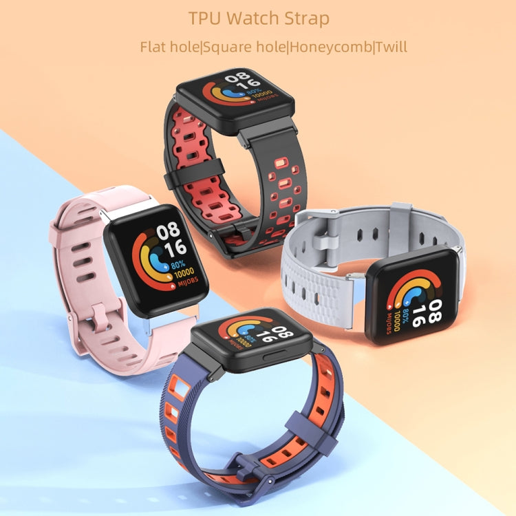 For Redmi Watch 3 Mijobs Honeycomb Texture TPU Watch Band(Midnight Blue Black) - Watch Bands by MIJOBS | Online Shopping South Africa | PMC TechLife | Buy Now Pay Later Mobicred