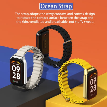 For Redmi Band 2 Mijobs Metal Shell Ocean Silicone Watch Band(Pink Rose Gold) -  by MIJOBS | Online Shopping South Africa | PMC Jewellery