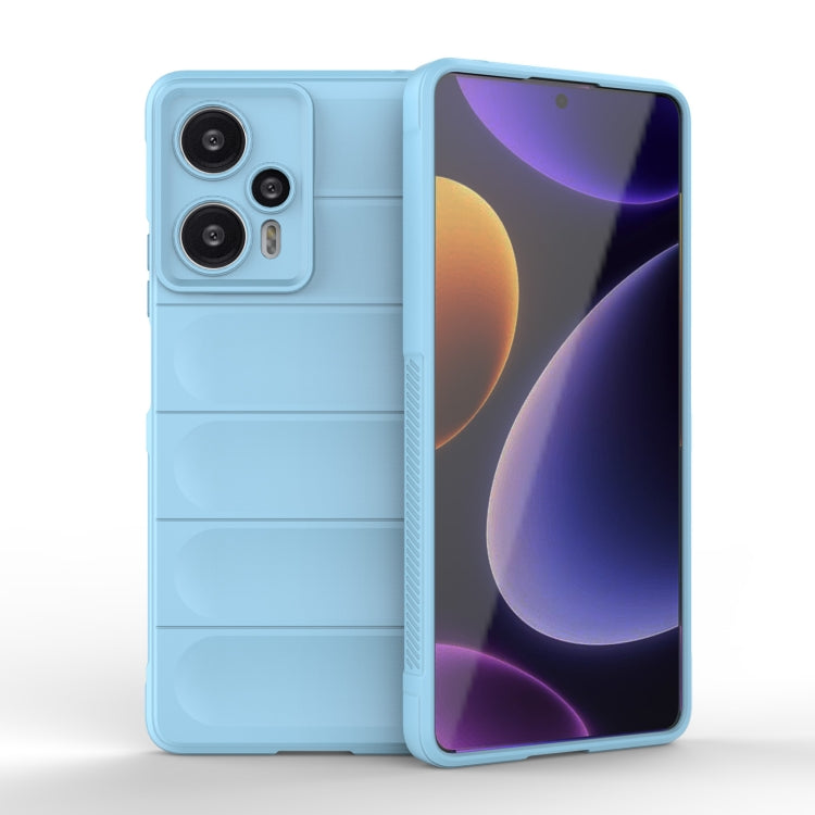 For Xiaomi Redmi Note 12 Turbo Magic Shield TPU + Flannel Phone Case(Light Blue) - Xiaomi Cases by PMC Jewellery | Online Shopping South Africa | PMC Jewellery