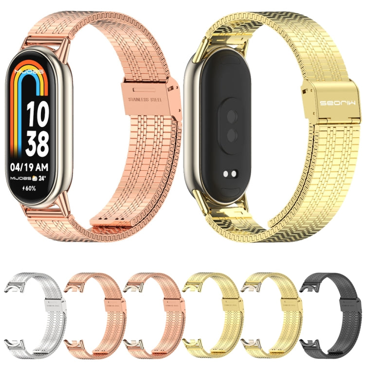 For Xiaomi Mi Band 8 / 9 / 9 NFC Mijobs Stainless Steel Metal Watch Band(Black) - Watch Bands by MIJOBS | Online Shopping South Africa | PMC Jewellery | Buy Now Pay Later Mobicred