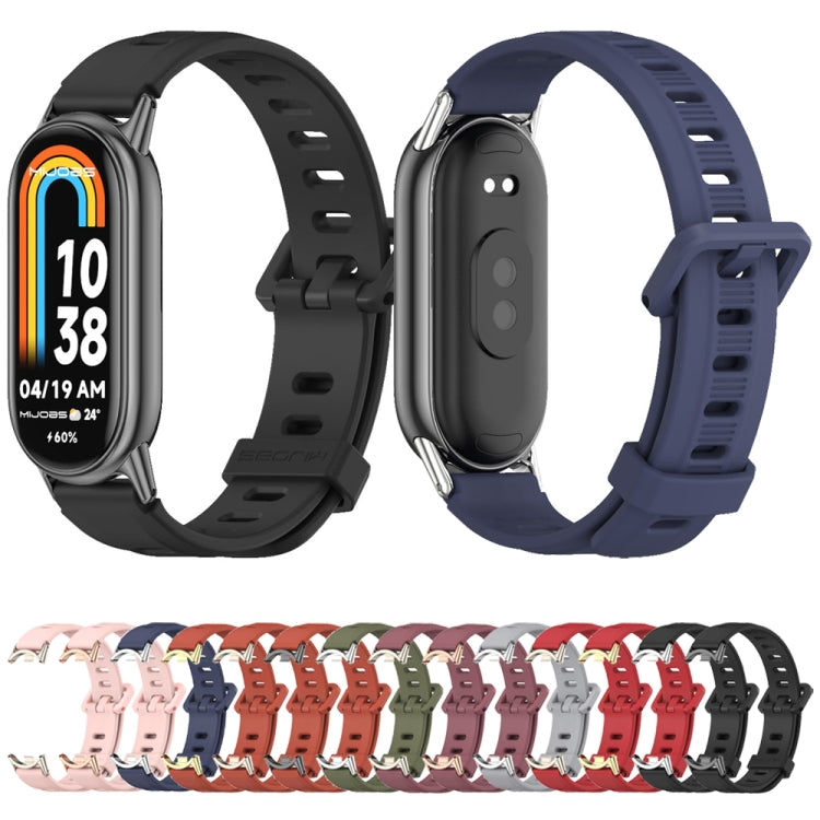 For Xiaomi Mi Band 8 Mijobs Flat Hole Breathable Silicone Watch Band(Orange+Black) -  by MIJOBS | Online Shopping South Africa | PMC Jewellery