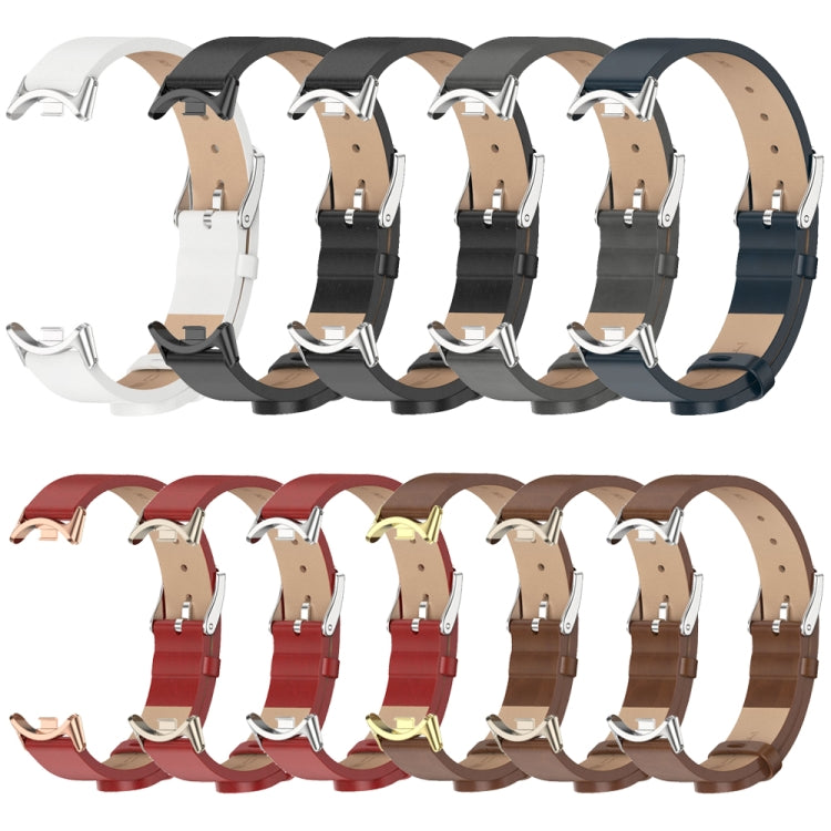 For Xiaomi Mi Band 8 / 9 / 9 NFC Mijobs Microfiber PU Leather Watch Band(Brown Silver) - Watch Bands by MIJOBS | Online Shopping South Africa | PMC TechLife | Buy Now Pay Later Mobicred