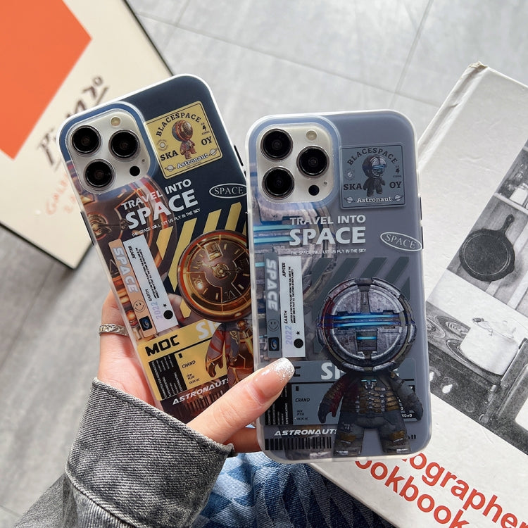 For iPhone 14 Pro Max Dual-side IMD Astronaut Frosted Phone Case(Blue Grey) - iPhone 14 Pro Max Cases by PMC Jewellery | Online Shopping South Africa | PMC Jewellery