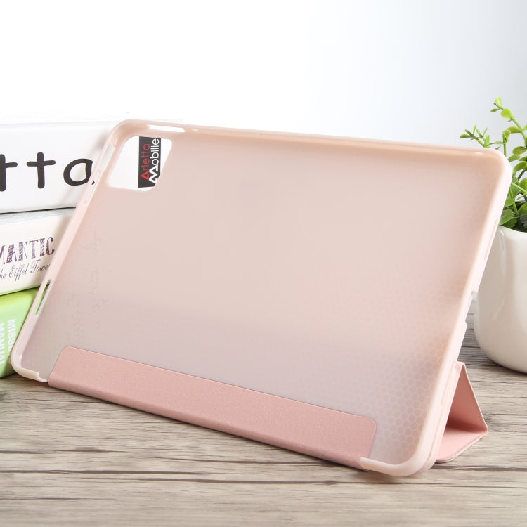 For Xiaomi Pad 6 / Pad 6 Pro Three-fold Holder Flip Tablet Leather Case(Light Pink) -  by PMC Jewellery | Online Shopping South Africa | PMC Jewellery