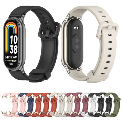 For Xiaomi Mi Band 8 Mijobs Silicone Breathable Watch Band(Grey+Light Gold) -  by MIJOBS | Online Shopping South Africa | PMC Jewellery