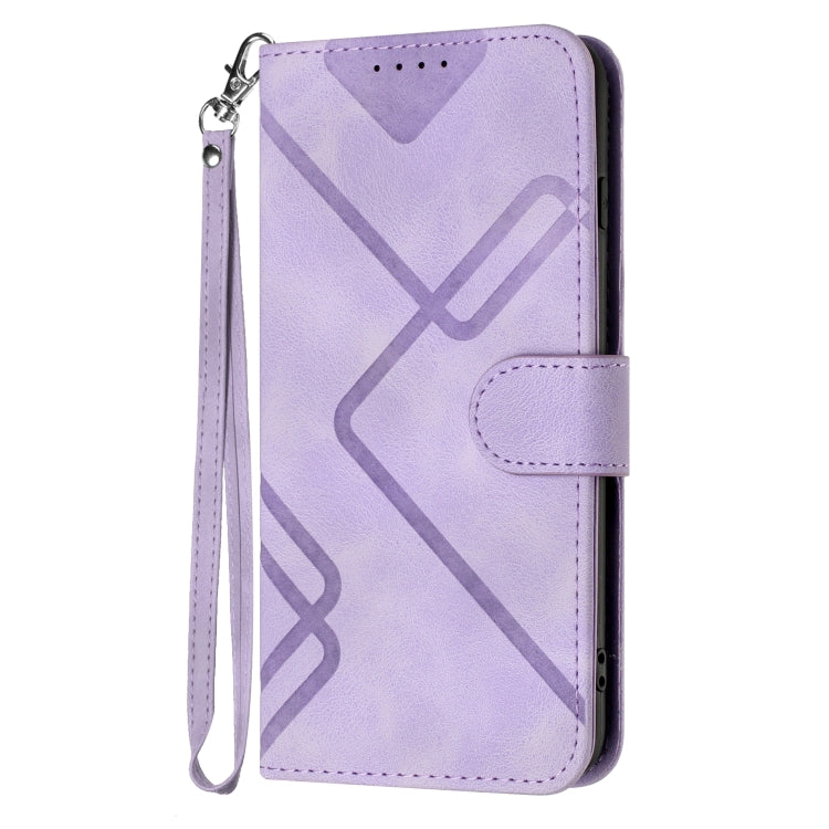 For Huawei Y6 2019 Line Pattern Skin Feel Leather Phone Case(Light Purple) - Huawei Cases by PMC Jewellery | Online Shopping South Africa | PMC Jewellery