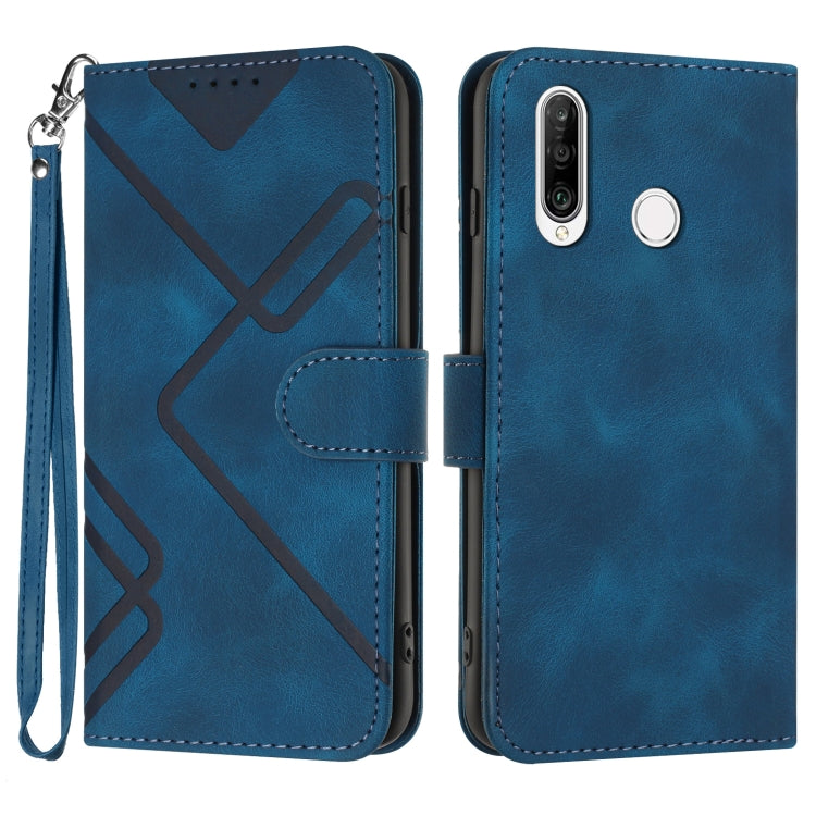 For Honor 20S Russia /20 lite Russia  Line Pattern Skin Feel Leather Phone Case(Royal Blue) - Honor Cases by PMC Jewellery | Online Shopping South Africa | PMC Jewellery