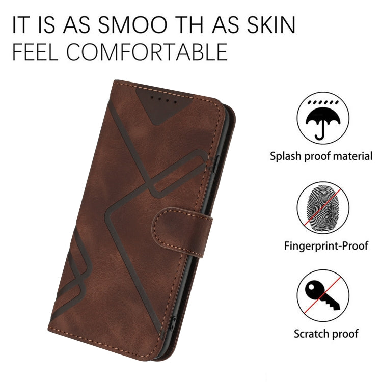 For Honor 70 Line Pattern Skin Feel Leather Phone Case(Coffee) - free shipping - PMC TechLife - Order now!