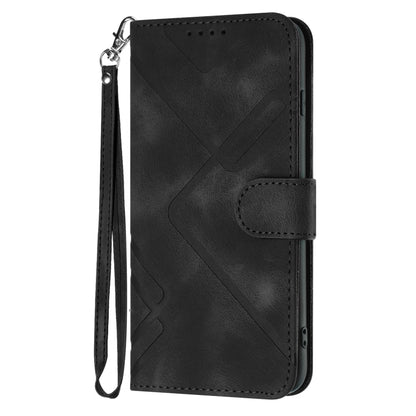 For Honor 70 Pro / 70 Pro+ Line Pattern Skin Feel Leather Phone Case(Black) - Honor Cases by PMC Jewellery | Online Shopping South Africa | PMC Jewellery