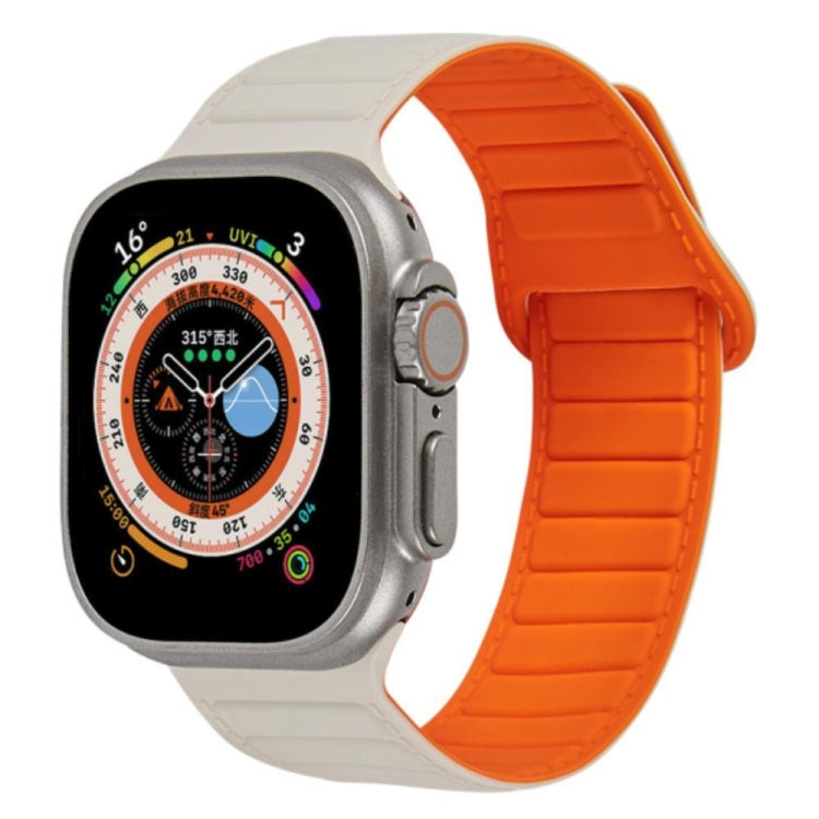 For Apple Watch Ultra 49mm Loop Magnetic Silicone Watch Band(Starlight Orange) - Watch Bands by PMC TechLife | Online Shopping South Africa | PMC TechLife