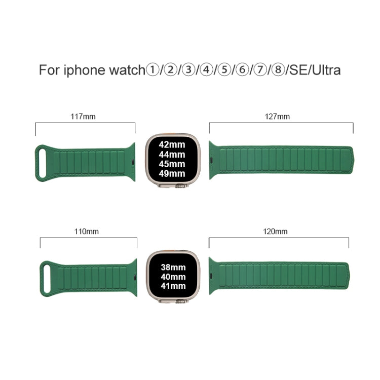 For Apple Watch 4 44mm Loop Magnetic Silicone Watch Band(Green) - Watch Bands by PMC Jewellery | Online Shopping South Africa | PMC Jewellery