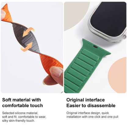 For Apple Watch 8 41mm Loop Magnetic Silicone Watch Band(Black Orange) - Watch Bands by PMC Jewellery | Online Shopping South Africa | PMC Jewellery