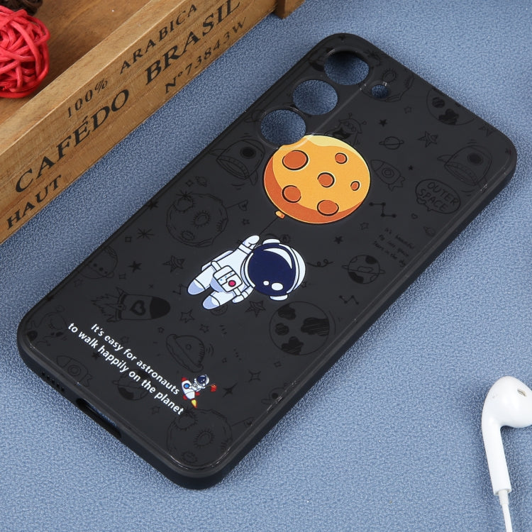 For Samsung Galaxy S10+ Astronaut Pattern Silicone Straight Edge Phone Case(Planet Landing-Black) - free shipping - PMC TechLife - Order now!