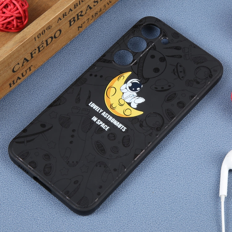 For Samsung Galaxy A91 Astronaut Pattern Silicone Straight Edge Phone Case(Lovely Astronaut-Black) - free shipping - PMC TechLife - Order now!