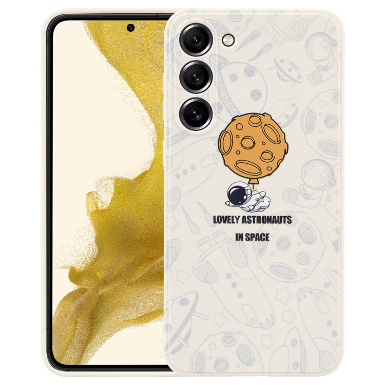 For Samsung Galaxy A91 Astronaut Pattern Silicone Straight Edge Phone Case(Lovely Astronaut-White) - free shipping - PMC TechLife - Order now!
