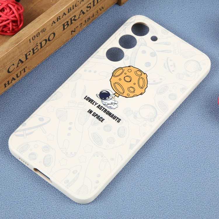 For Samsung Galaxy A91 Astronaut Pattern Silicone Straight Edge Phone Case(Lovely Astronaut-White) - free shipping - PMC TechLife - Order now!